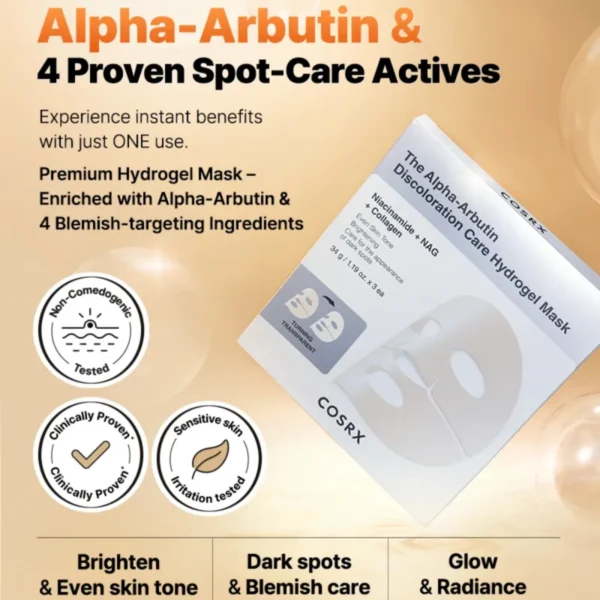 COSRX The Alpha-Arbutin Discoloration Care Hydrogel Mask