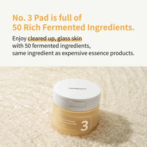 Numbuzin No.3 Radiance Glowing Jumbo Essence Pads